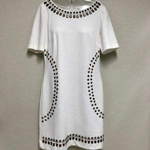 eci New York White Beaded Dress